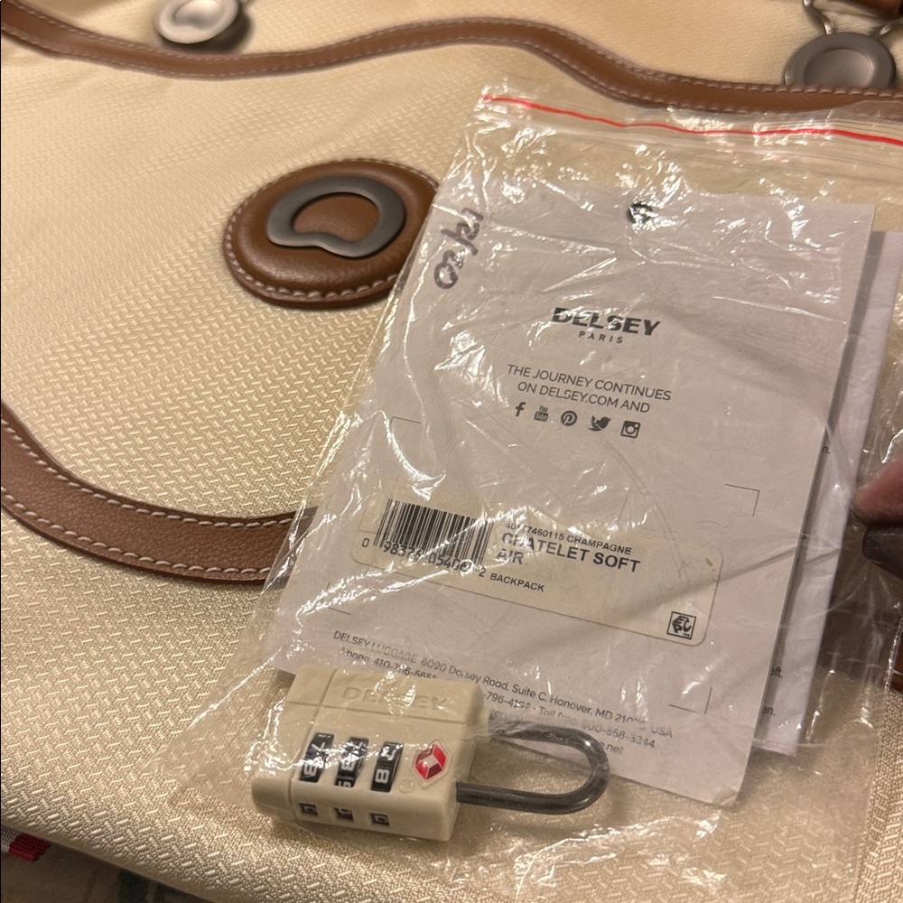 Price for 2-Cream and Brown Backpack Delsey France - Picture 9 of 16